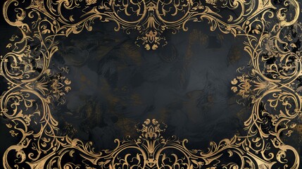 ornament background  features intricate gothic-style ornamentation with a striking contrast of gold and dark blue, perfect for themes involving luxury, elegance, and historical artistry