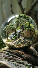 A miniature garden club where members create tiny ecosystems in glass orbs