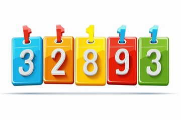 A row of numbered markers for easy identification. Suitable for use in organizing or categorizing items