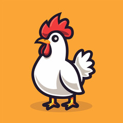 Cute chicken rooster mascot vector illustration