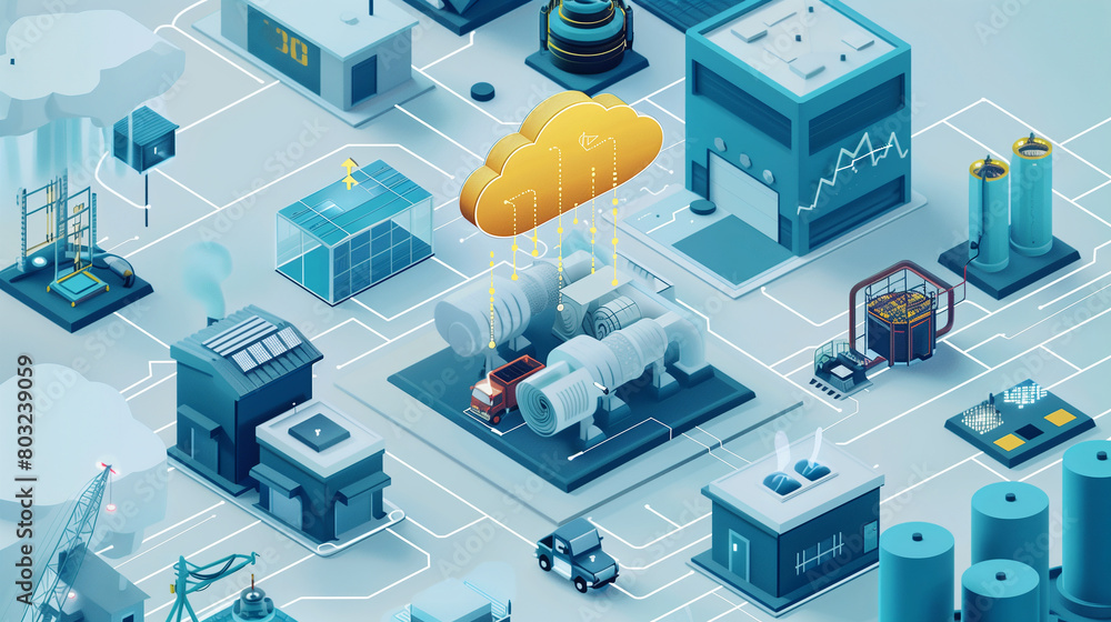 Poster cloud-based iot solutions, with connected devices leveraging cloud resources for data storage, proce