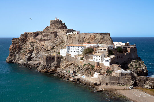 Penon de Velez de la Gomera - Spanish exclave, peninsula, connected to Morocco by shortest border in the world