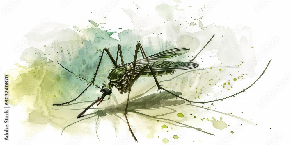 Wall mural Detailed drawing of a mosquito, perfect for educational materials