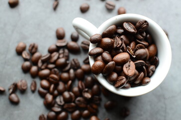coffee beans in a cup