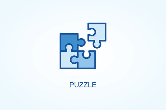 puzzle vector, icon or logo sign symbol illustration