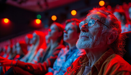 Obraz premium Audience: Engaged, diverse, midwestern.generative ai