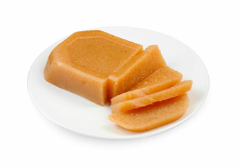 Delicious sweet quince paste isolated on white