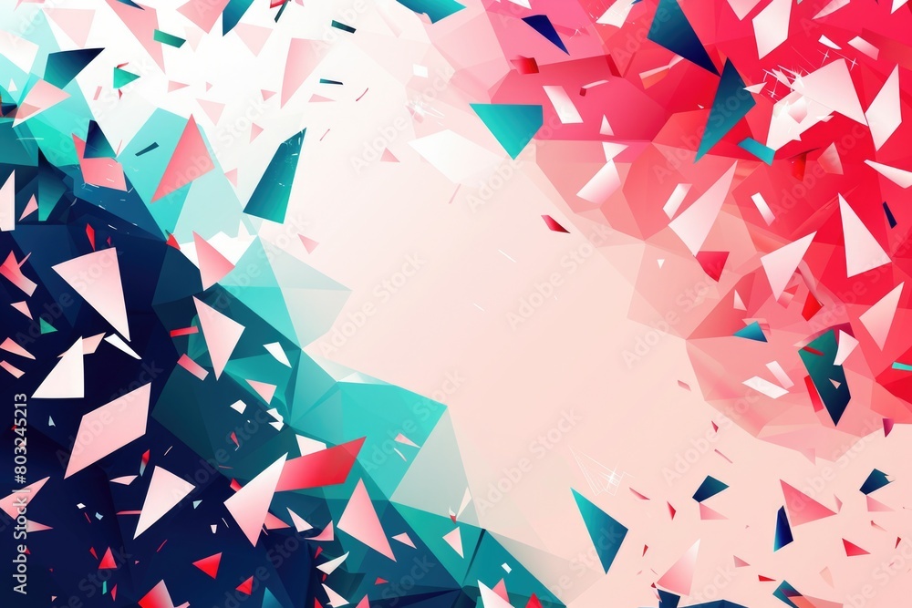 Poster A bunch of triangles flying in the air. Suitable for graphic design projects