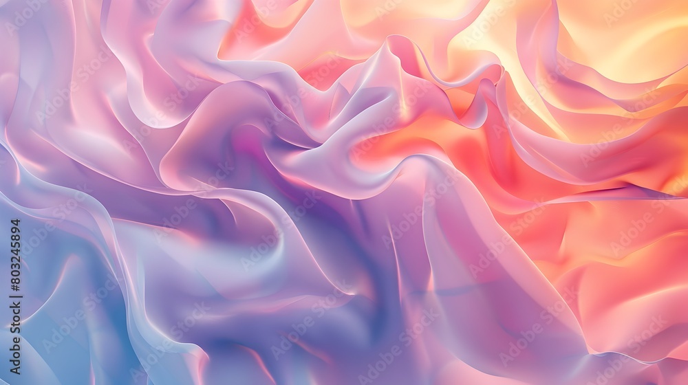 Aufkleber smooth pastel colored flowing abstract background with swirling fluid gradients and elegant