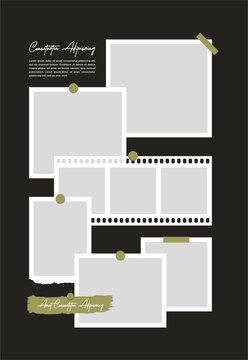 Pictures or photos frame collage abstract photo frames and digital photo wall template