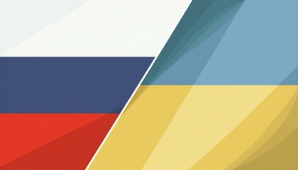 russian flag and ukranian flag