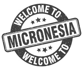 Welcome to Micronesia stamp. Micronesia round sign