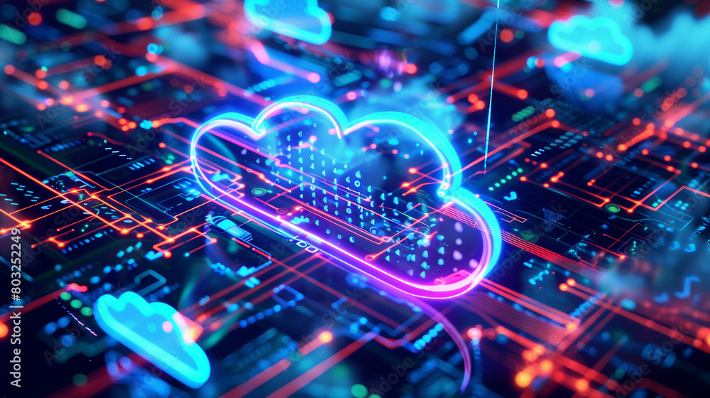 Poster cloud orchestration, with automated workflows coordinating the deployment and management of cloud re