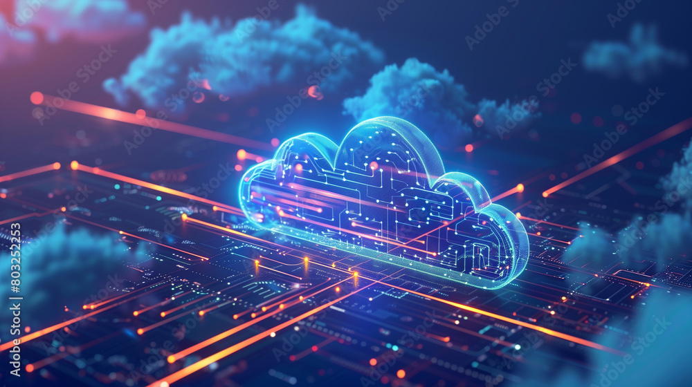 Poster cloud orchestration, with automated workflows coordinating the deployment and management of cloud re