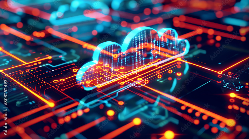 Poster cloud orchestration, with automated workflows coordinating the deployment and management of cloud re