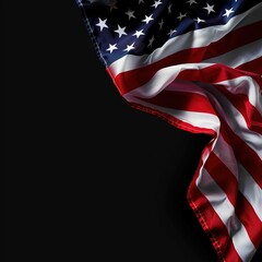 American flag on the dark background