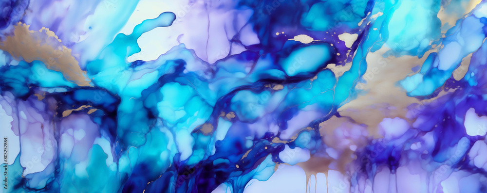 Poster marble ink abstract art background - generative ai
