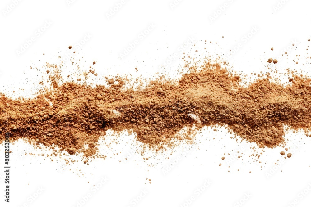 Poster a pile of dirt on a white surface, suitable for various projects