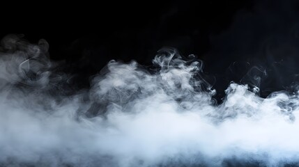 Obraz premium Moody Misty Atmosphere of Rolling Smoky Vapor in Dark Monochrome Setting