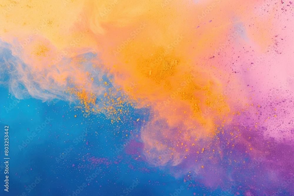 Poster close up of a vibrant and colorful cloud of paint. perfect for artistic projects