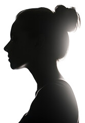 PNG Woman silhouette portrait adult white.