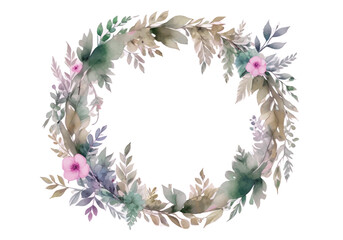watercolor floral frame with copy space vector