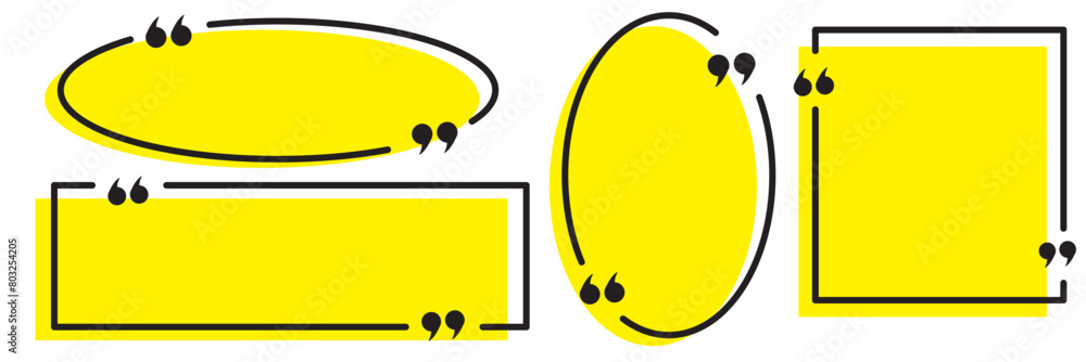 Poster set with quote box frame in abstract style. vector texting quote boxes. quote box frame big set best