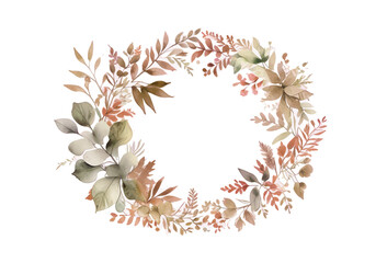 watercolor floral frame with copy space vector
