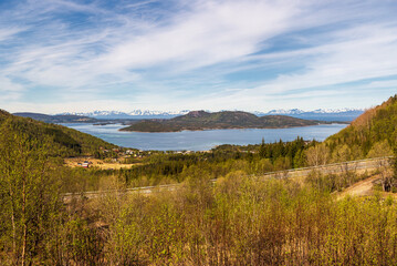  northern norway:nature sceneries on the road from Fauske to Narvik