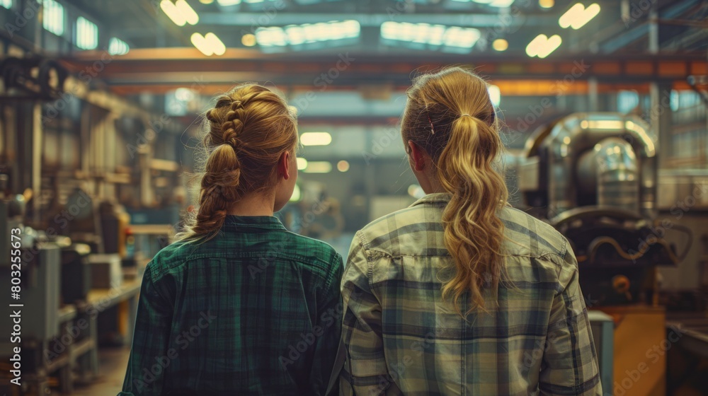 Poster as a team of project engineers and female workers, the factory is tasked with increasing productivit