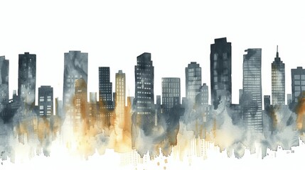 Fototapeta premium A watercolor painting of a cityscape