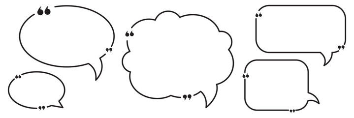 Quote box frame, big set. Quote box icon. Texting quote boxes. Blank template quote text info design boxes quotation bubble blog quotes symbols. Creative vector retro marks collection.