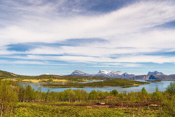  northern norway:nature sceneries on the road from Fauske to Narvik