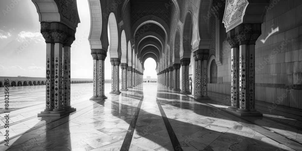 Poster A monochrome image of a sizable building. Suitable for architectural projects