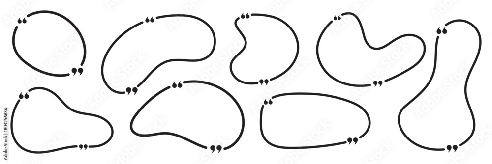 Poster blob quote box frame big set for the great design of speech quotation marks. templates of texting bl