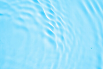 Abstract transparent water shadow surface texture natural ripple on blue background