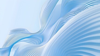 Flowing Blue Curves in Futuristic Digital Art Design