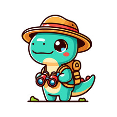 cute icon character adventure crocodile