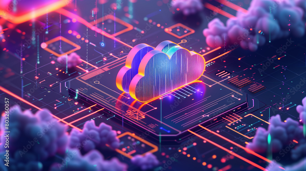 Poster cloud-based high-performance computing, with organizations leveraging cloud resources for computatio