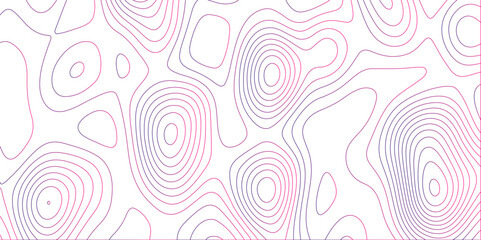 Abstract white colorful gradient Topographic line map pattern background. Contour elevation topographic and textured Background Modern design with White background with topographic wavy patte.