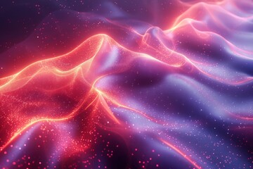 The imagery portrays waves with sparkling particles that could symbolize connectivity or the flow of ideas