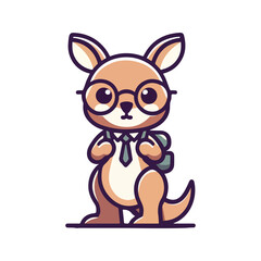 Obraz premium cute icon character kangaroo student