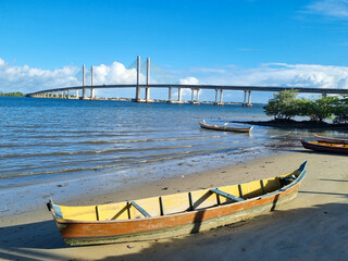 Aracaju-Barra dos Coqueiros Bridge and fishing boats