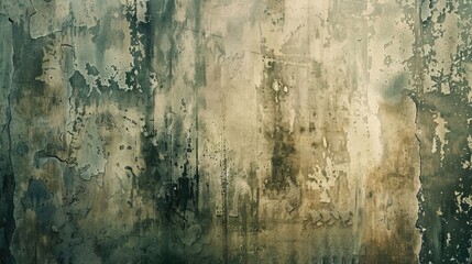 Obraz premium A dirty wall with peeling paint and a red fire hydrant. Suitable for urban or grunge themed designs