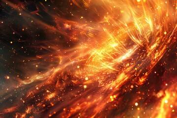 Close up of a bright orange and yellow star. Suitable for educational purposes