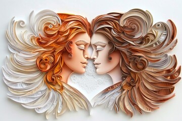 Image of two women with long red hair, suitable for various concepts and designs