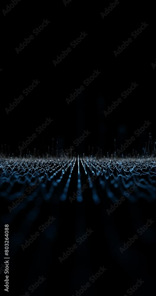 Poster digital waves loop motion on clean black vertical background