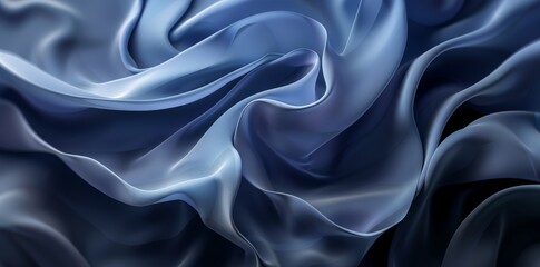 Fototapeta premium Detailed view of a vibrant blue silk fabric showcasing its smooth texture and intense color
