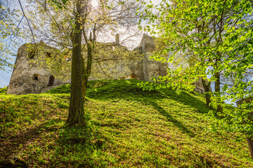 Fototapeta premium Slovakia landscape ruin of castle of Povazsky castle, near povazska bystrica in Slovakia