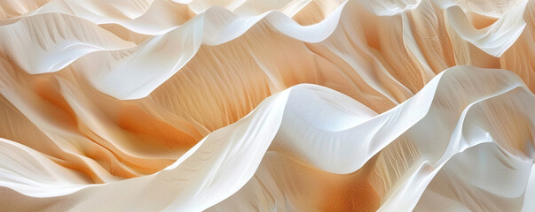 Desert Dune Waves, Sandy Tones in Wavy Abstract Pattern, Desert Inspired, Isolated on White